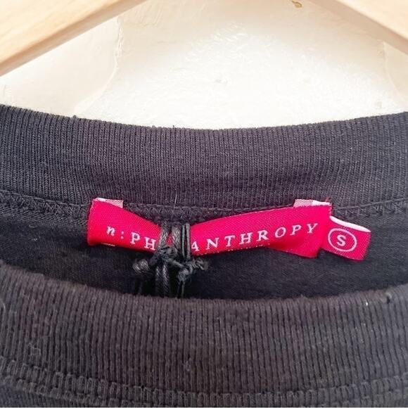 n:Philanthropy Black Sleeveless Crewneck Side Ruching Peach Dress Size S NEW - Picture 4 of 10